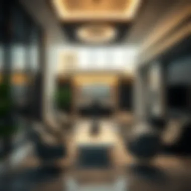 Interior of a Contemporary Real Estate Office Modern office space representing the Real Estate Management Office