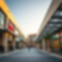 Dubai Outlet Mall Metro Station exterior showcasing modern architecture