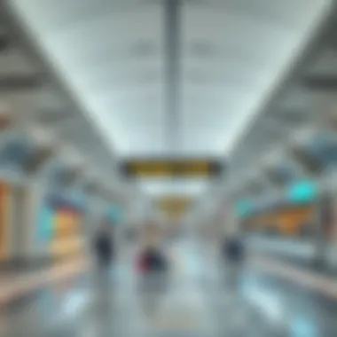 Passenger Facilities Inside Dubai Outlet Mall Metro Station Interior of Dubai Outlet Mall Metro Station highlighting passenger facilities