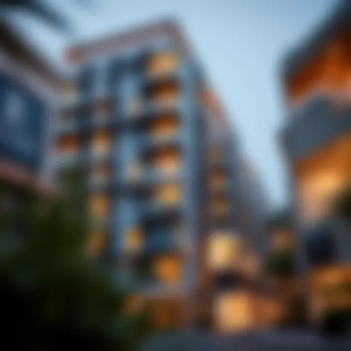 Contemporary Living: Exploring Dubai's Residential Properties A modern residential building in a vibrant neighborhood of Dubai