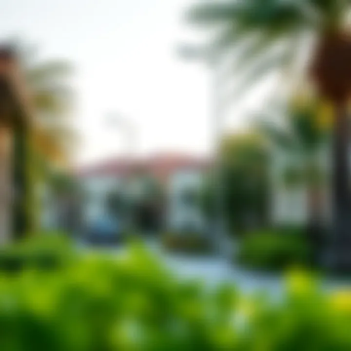 Charming Neighborhood: The Tranquility of Dubai Living A serene neighborhood in Dubai with lush greenery and beautiful homes