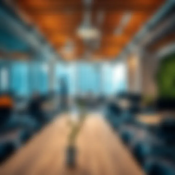 Vibrant Co-Working Environment in Dubai A co-working space in Dubai bustling with activity and collaboration.