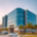 Innovative Office Architecture in Dubai A modern office building in Dubai showcasing innovative architecture.