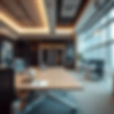 Interior Design Reflecting Modern Work Culture An interior office space designed for modern work culture and productivity.