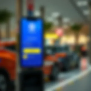 Mobile application interface for parking payments