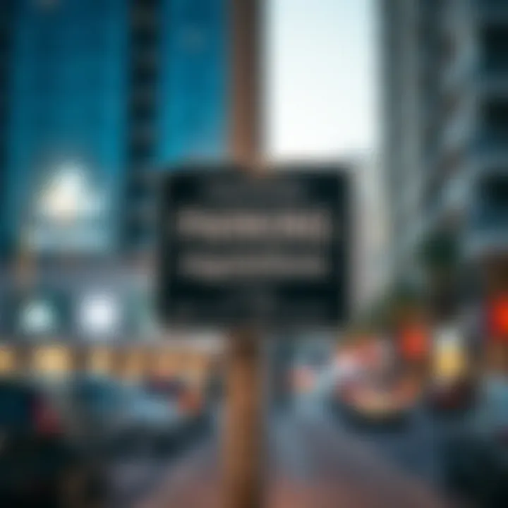 Signage indicating parking regulations