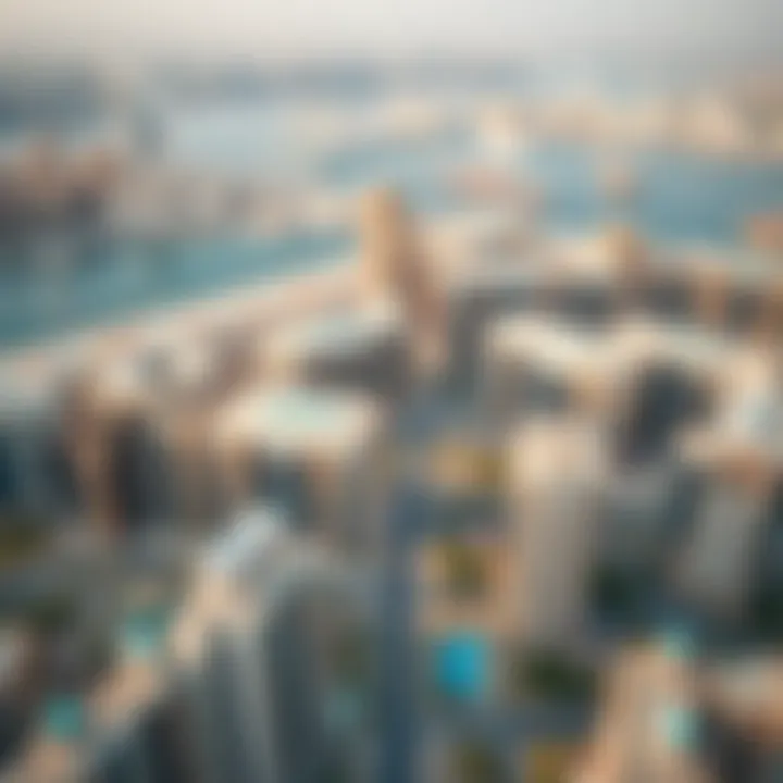 Dubai's Luxury Real Estate Landscape Aerial view of Dubai's skyline showcasing luxury real estate developments