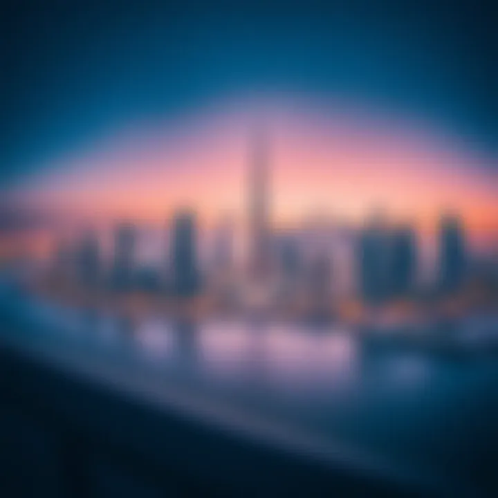 A panoramic view of Dubai's skyline featuring iconic real estate developments