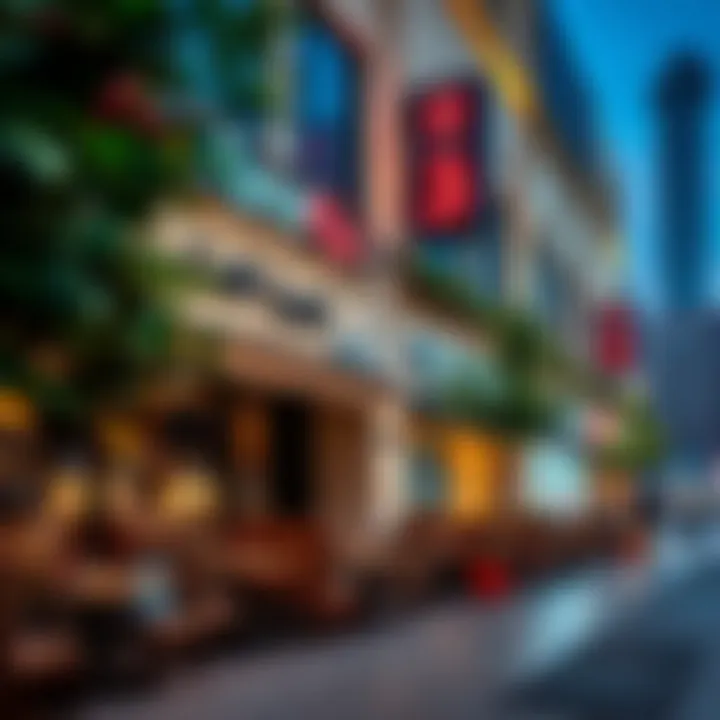 A view of local cafes and shops near rental properties