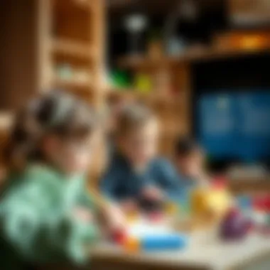 Children engaged in creative learning activities