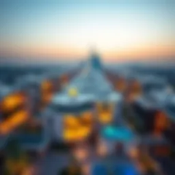 Aerial view of The Nook showcasing modern architecture