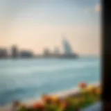 Scenic view of the Jebel Ali coastline with urban skyline