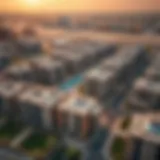 Aerial view of new residential developments in Dubai