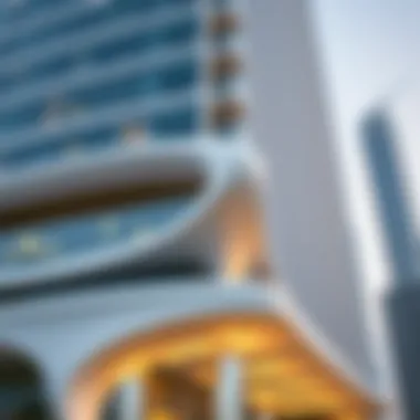 Innovative Design Elements of the Opus Building A close-up of unique architectural features of the Opus Building, emphasizing its innovative design