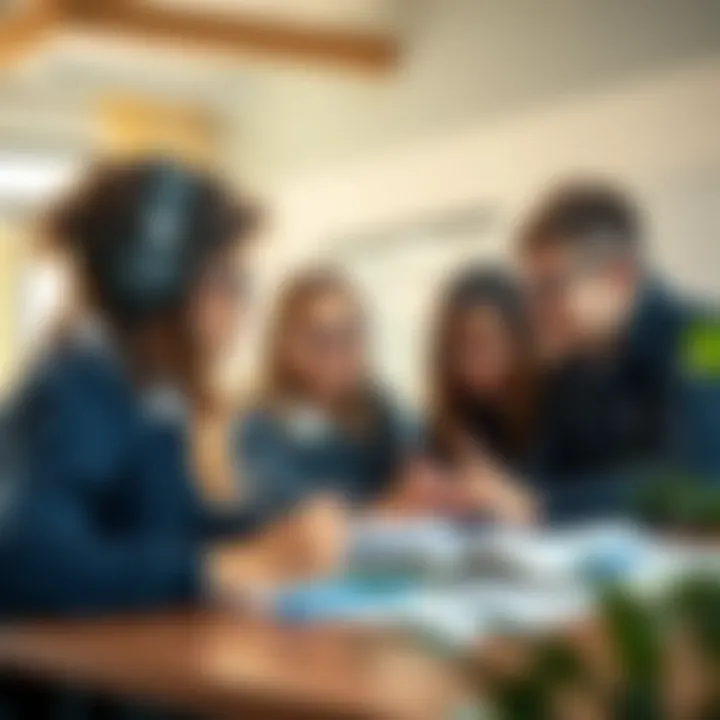 Collaborative Learning in Action Students engaged in a dynamic group project showcasing collaboration in a British school setting.