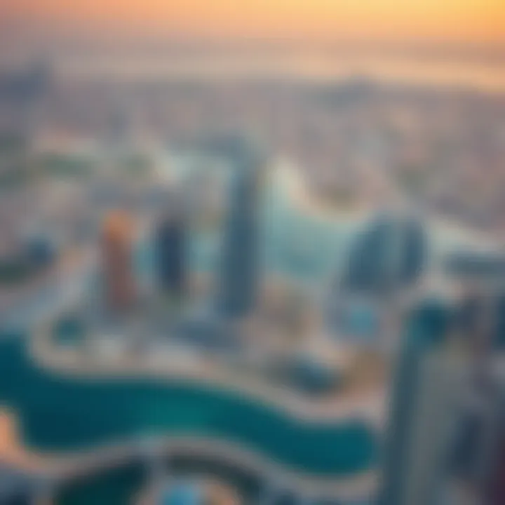 Aerial Perspective of برج النخلة in Dubai Aerial view of برج النخلة integrated into Dubai's skyline