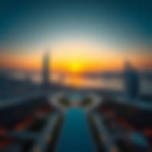Brilliance of برج النخلة During Sunset Stunning view of برج النخلة at sunset