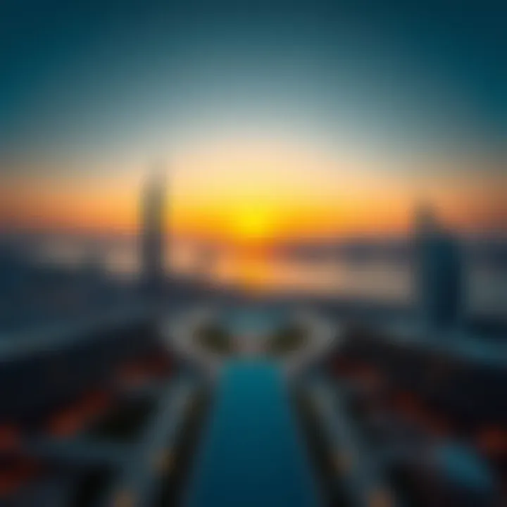 Brilliance of برج النخلة During Sunset Stunning view of برج النخلة at sunset