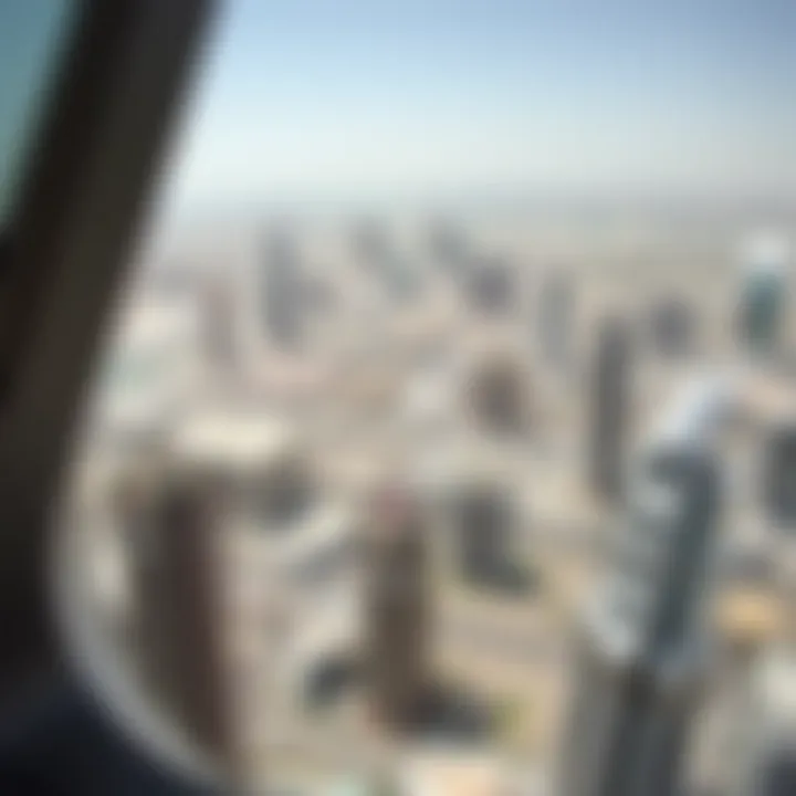 Panoramic view from the Dubai Index Tower, capturing the expansive urban landscape.