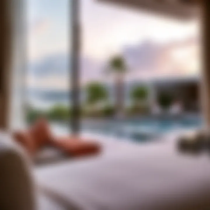 Elegant hotel suite with a stunning private pool view