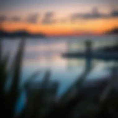 Tranquil evening scene by a private pool at dusk
