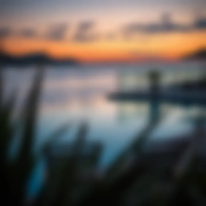 Tranquil evening scene by a private pool at dusk