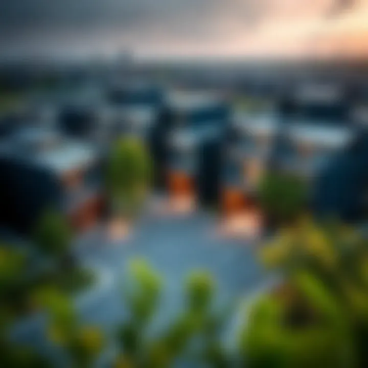 Aerial view of the location of Pulse Townhouses