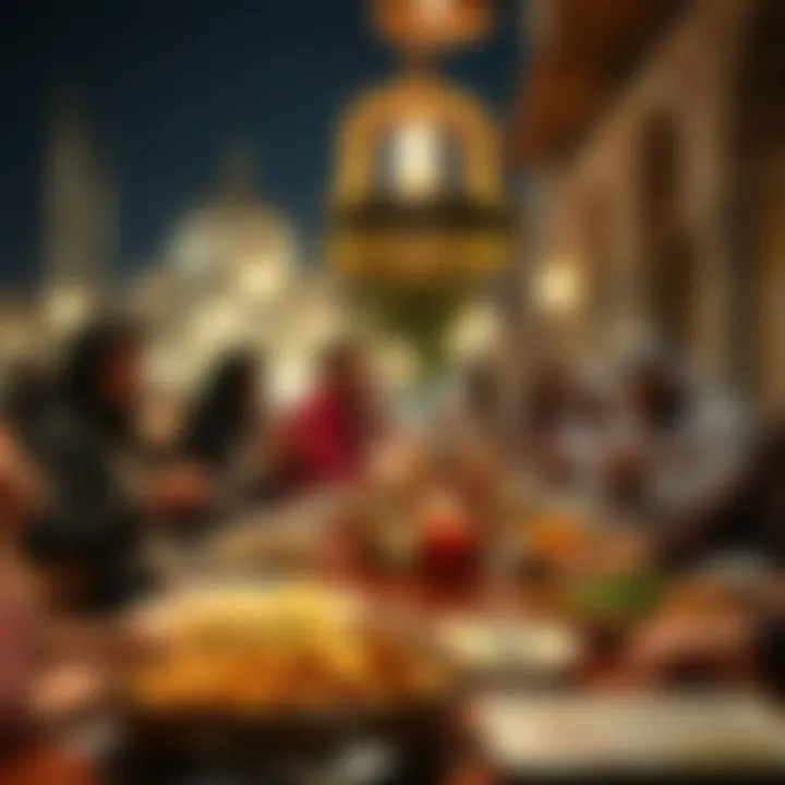Iftar: A Celebration of Community and Tradition Iftar gathering showcasing traditional Emirati cuisine