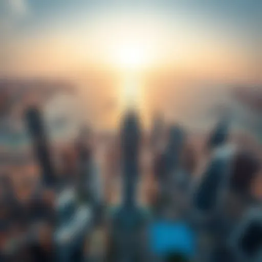 Aerial Perspective of Regal Tower in Business Bay Aerial view showcasing the Regal Tower amidst the skyline of Business Bay
