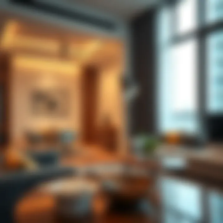 Stylish Apartment Interior Interior of a stylish apartment in Karama, highlighting modern living spaces