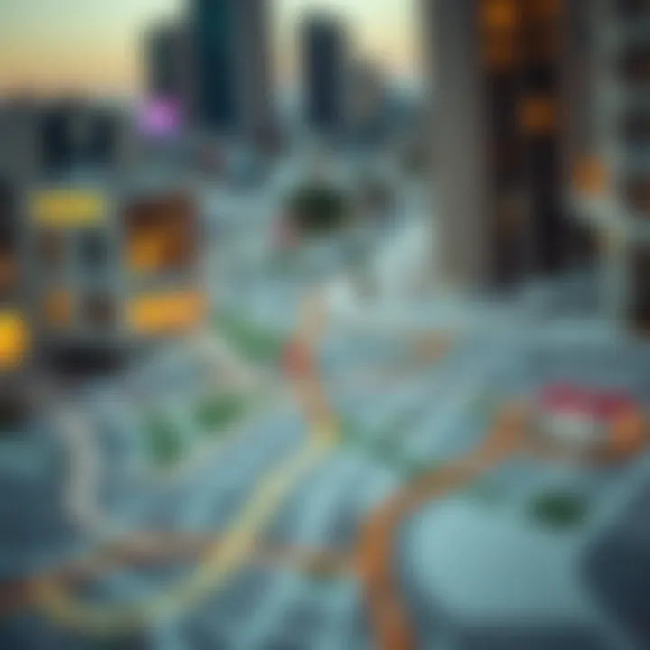 Karama Neighborhood Map A map of Karama, indicating key locations and amenities in the neighborhood