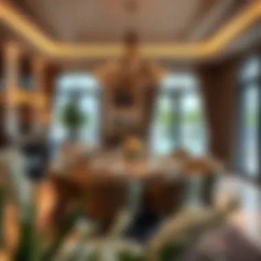 Dining area in a rental villa featuring exquisite decor