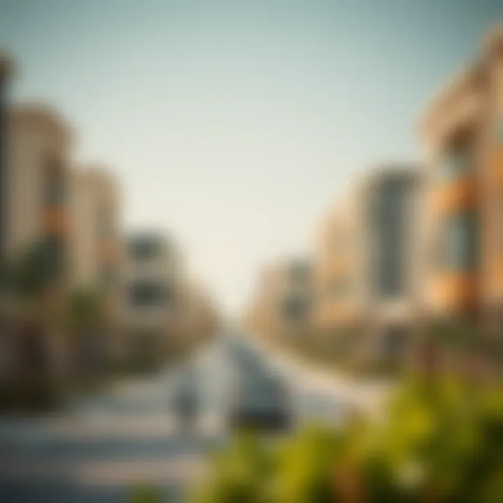 A vibrant neighborhood showcasing diverse residential options