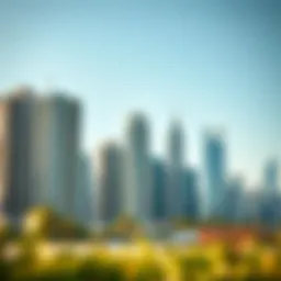 A stunning skyline featuring modern residential towers in Dubai