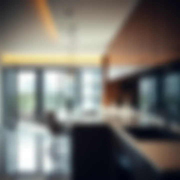 Modern kitchen design in Savoy Park apartments