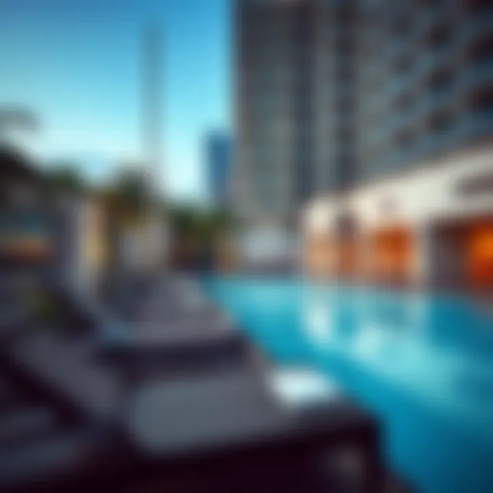 Swimming pool area at Savoy Park Hotel Apartments
