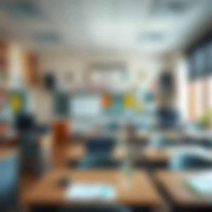 Classroom setting showcasing various learning resources