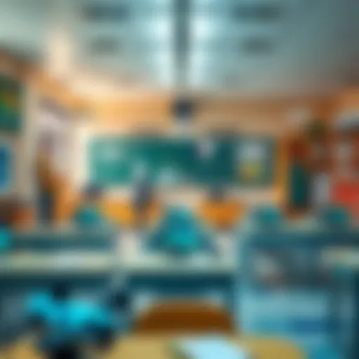 A vibrant classroom in a Dubai secondary school showcasing modern educational tools.