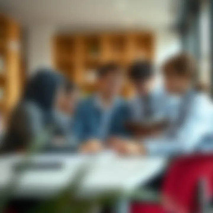 Collaborative Learning in Dubai Schools Students engaging in a collaborative project in an innovative learning space.