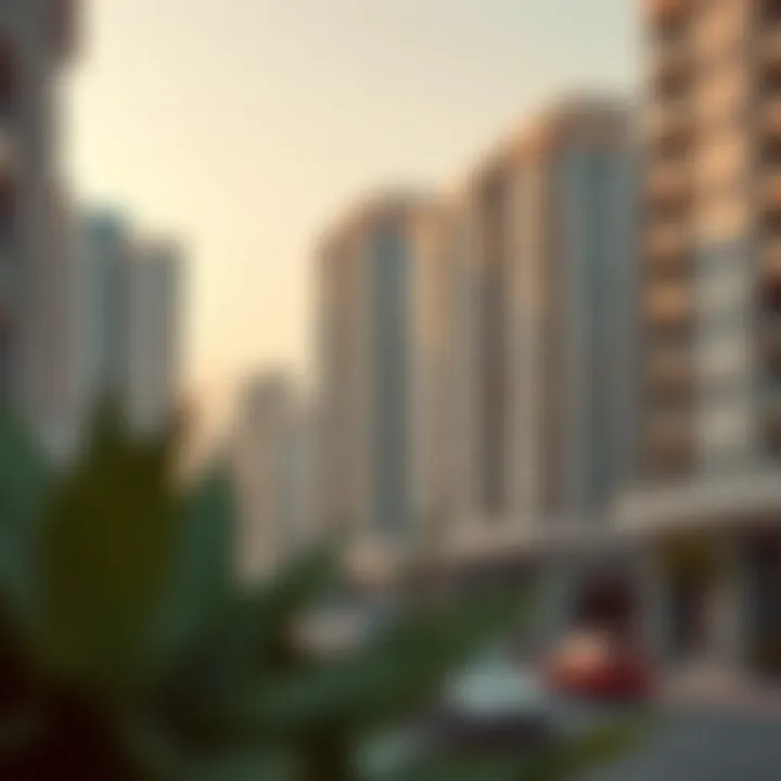 Modern residential buildings along Sheikh Rashid Street