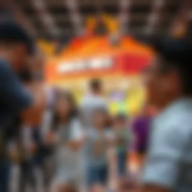 A bustling family entertainment zone with attractions for all ages