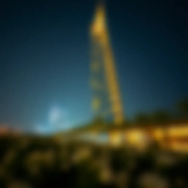 Illuminated Elegance of Nakheel Palm Tower at Night Night view highlighting the illuminated Nakheel Palm Tower