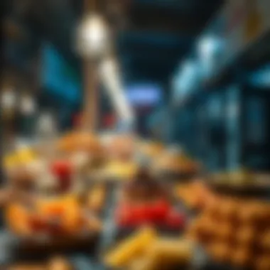 Gastronomic Offerings at Souk Al Marfa Culinary delights presented beautifully at a food stall