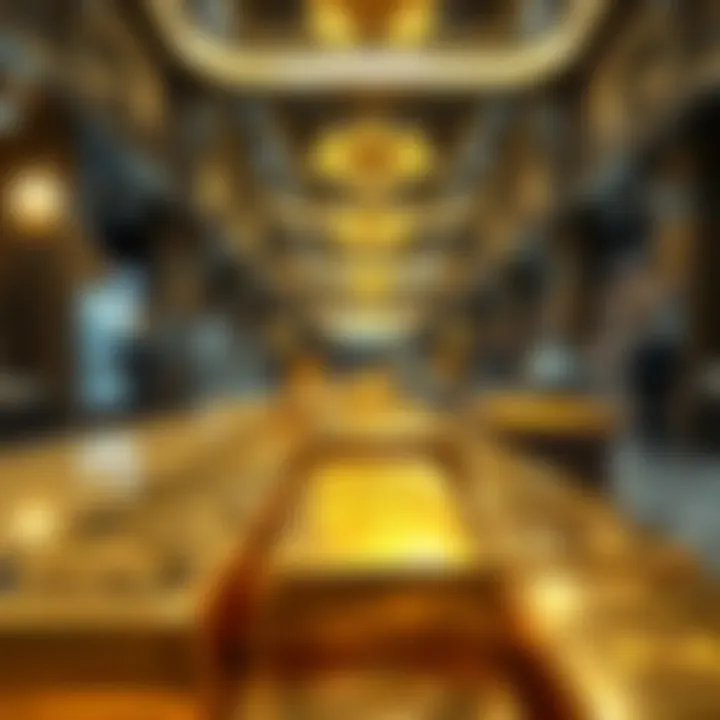 Investment Opportunities in Gold Bars Close-up of gold bars available for investment