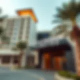 Modern Architecture of Staybridge Suites Exterior view of Staybridge Suites Dubai Al-Maktoum Airport showcasing modern architecture