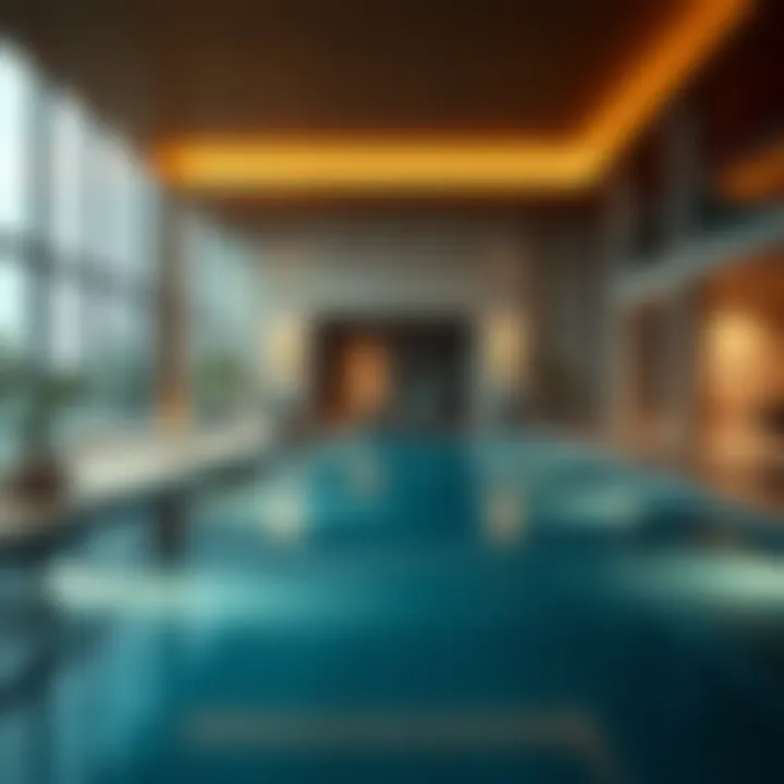 Elegant Indoor Pool Design An elegant indoor pool with artistic design elements.