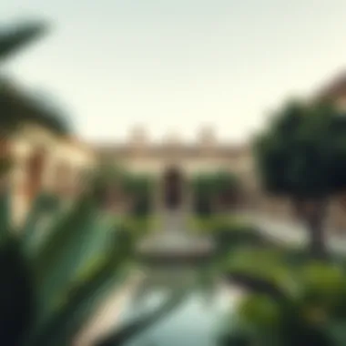 Serene gardens illustrating the Islamic concept of paradise