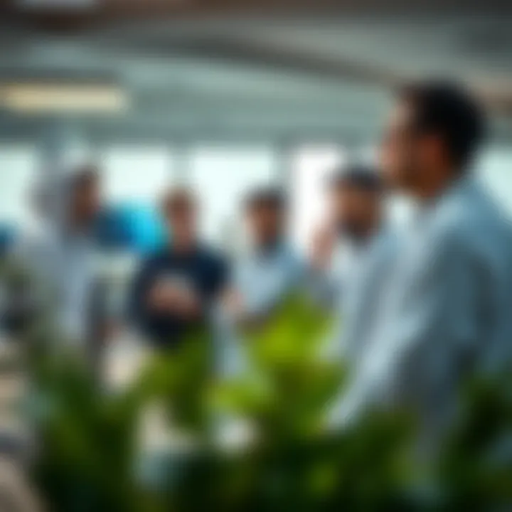 Research Excellence at BUID A close-up view of research projects being discussed in a lab setting