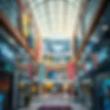 A bustling shopping center in Mirdif filled with diverse shops