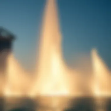 Afternoon Performance of Burj Fountain Burj Fountain during a mesmerizing afternoon performance